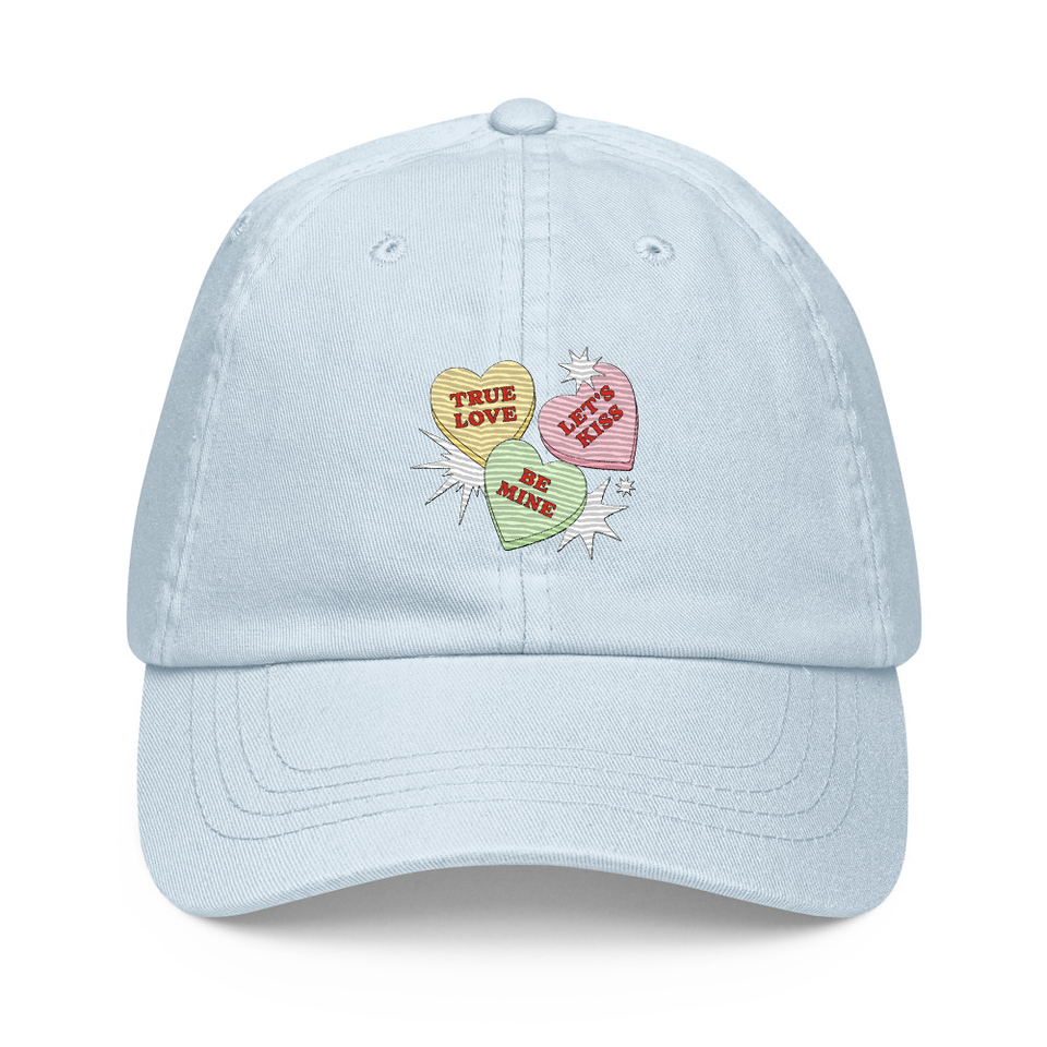 Candy Hearts - Valentine's Day Pastel Baseball Hat