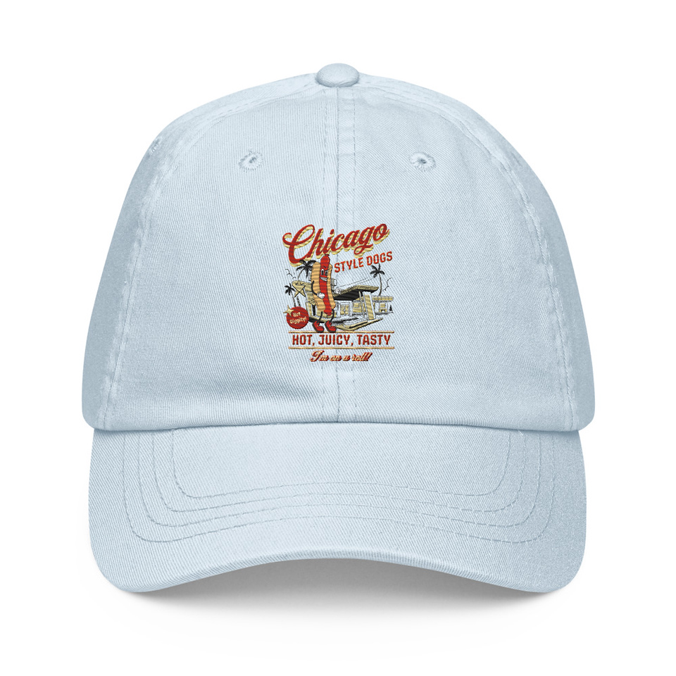Chicago Style Hot Dogs Pastel Baseball Hat