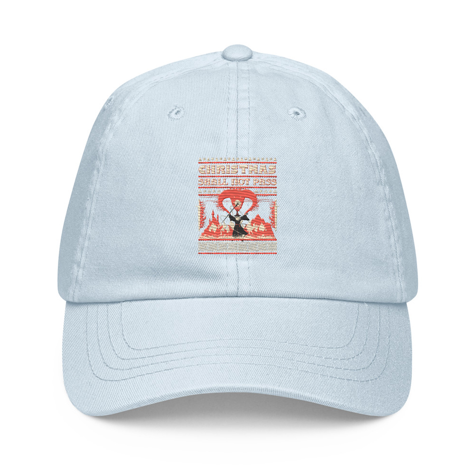 Christmas Shall Not Pass - Flaming Wizard Pastel Baseball Hat