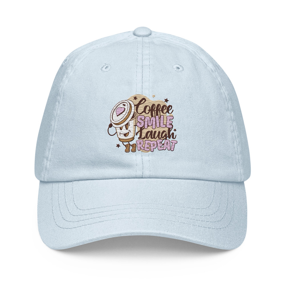 Coffee is Happiness - Retro Cartoon Mascot Pastel Baseball Hat