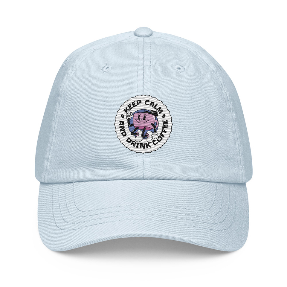 Colorful Fun Retro Style Coffee Quote Pastel Baseball Hat