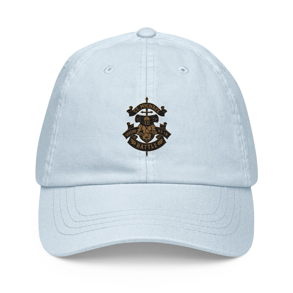 Defend us in battle - Knight with sword Pastel Baseball Hat