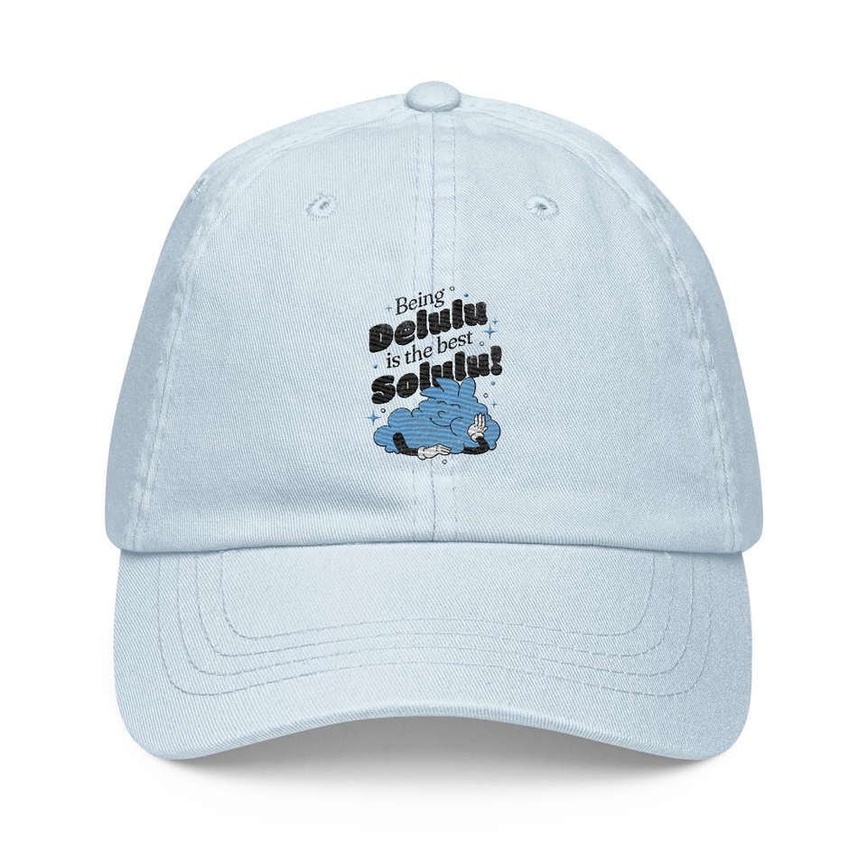 Delulu is the Solulu! - Typographic Cartoon Streetwear Pastel Baseball Hat