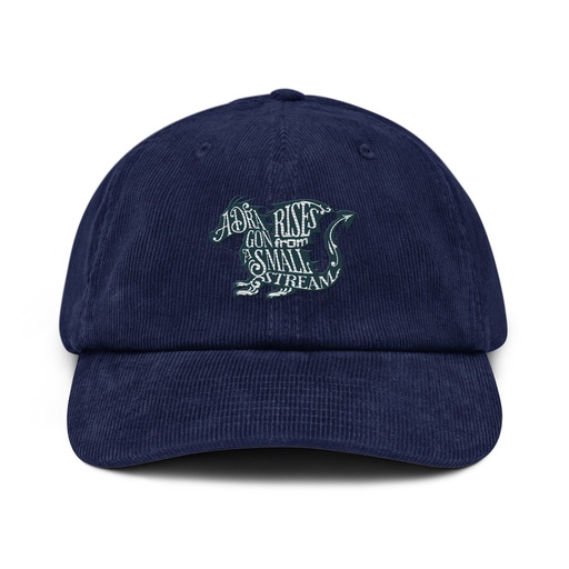 [ID: 532-G16] A Dragon Rises - Typographic Lettering Corduroy Hat