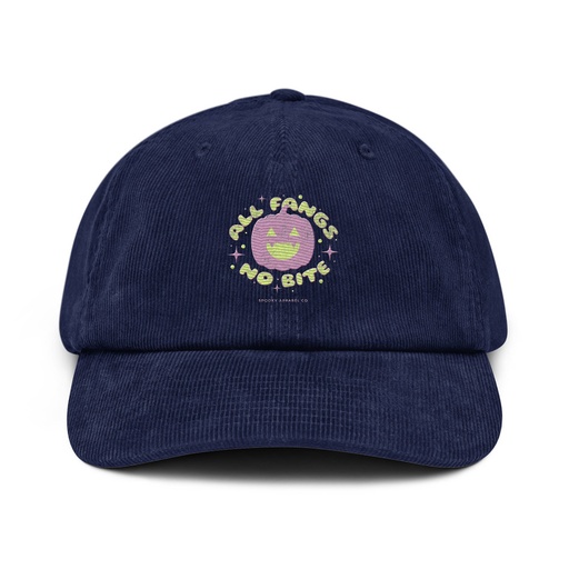 [ID: 532-G44] All Fangs No Bite - Halloween Corduroy Hat