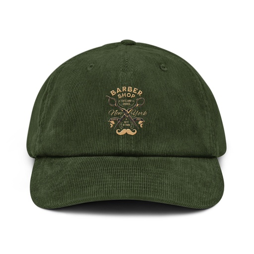 [ID: 532-G139] Barber Shop Cuts & Shaves - Scissor Corduroy Hat