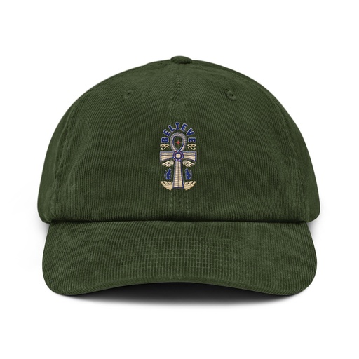 [ID: 532-G178] Believe  - Faith Symbol Corduroy Hat