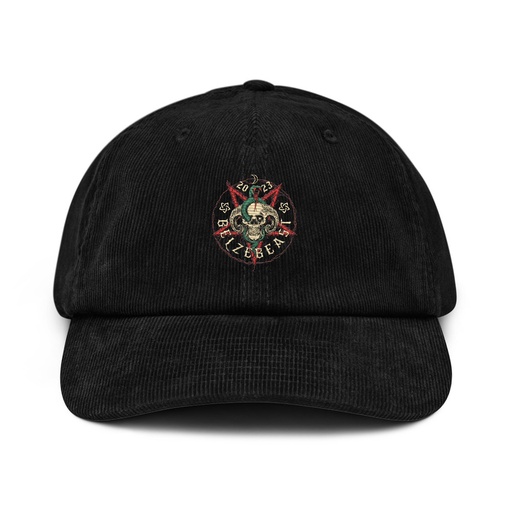 [ID: 532-G181] Belzebeast Pentagram - Halloween Skull with Snake Corduroy Hat
