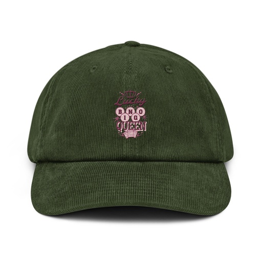 [ID: 532-G209] Bingo Queen - Retro Crown Corduroy Hat