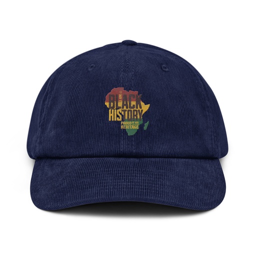 [ID: 532-G217] Black History - Heritage Map Corduroy Hat