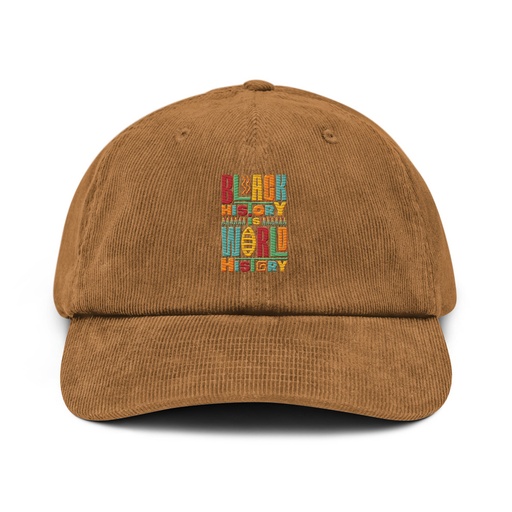 [ID: 532-G218] Black History Is World History - Colorful Typography Corduroy Hat