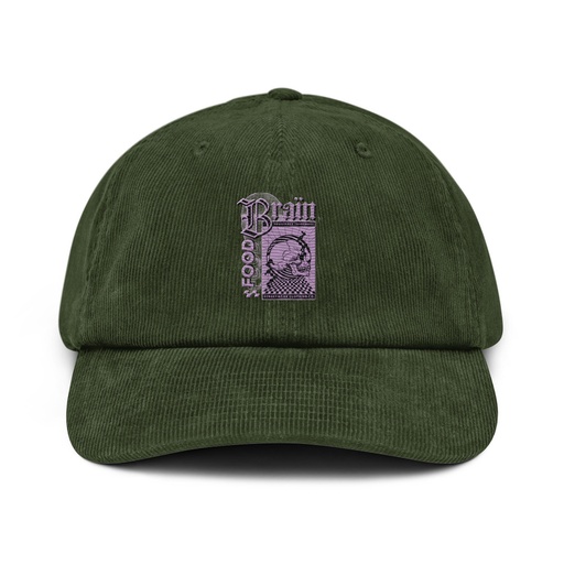 [ID: 532-G280] Brain Food - Y2K Skull Streetwear Corduroy Hat
