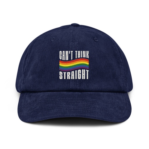 [ID: 532-G329] Can't Think Straight Corduroy Hat