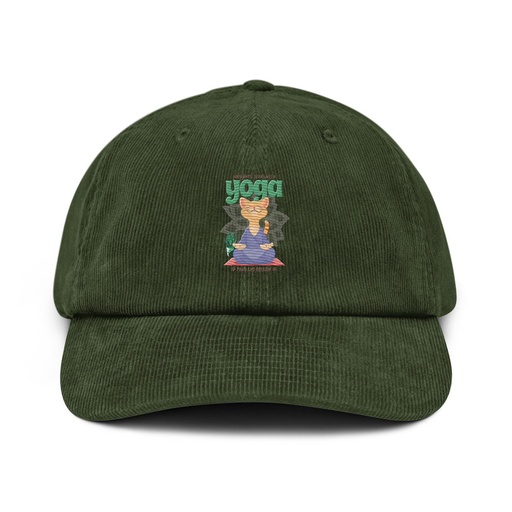 [ID: 532-G339] Cat Yoga - Cute Meditation Corduroy Hat