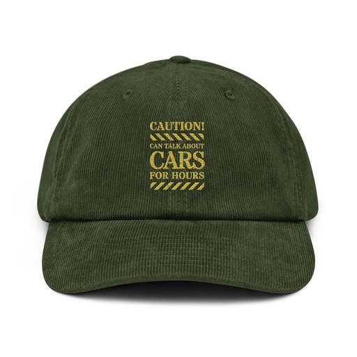[ID: 532-G351] Caution Signs - Yellow Traffic Sign Corduroy Hat