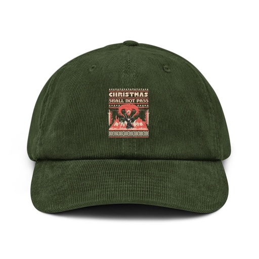 [ID: 532-G375] Christmas Shall Not Pass - Flaming Wizard Corduroy Hat