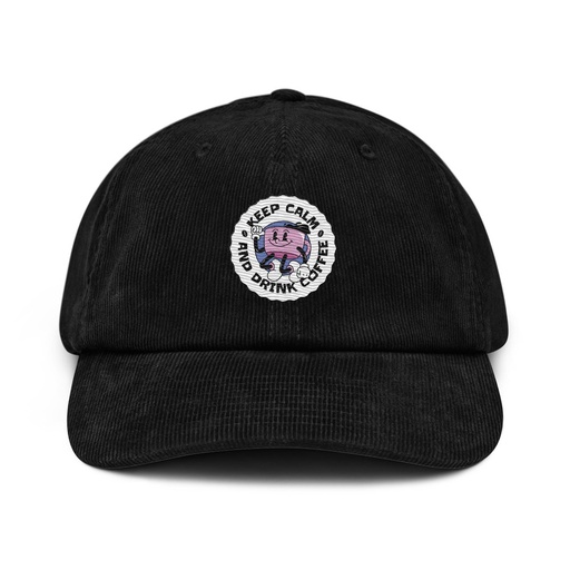 [ID: 532-G409] Colorful Fun Retro Style Coffee Quote Corduroy Hat