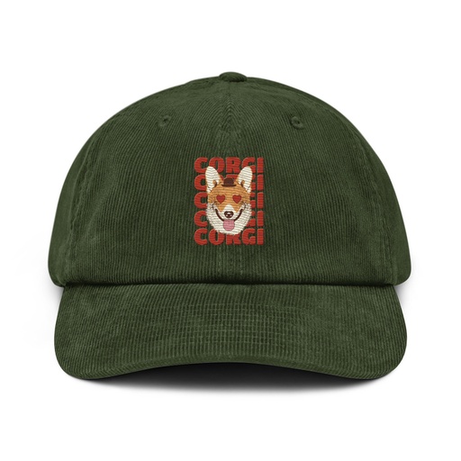 [ID: 532-G421] Corgi Loves - Cute Dog Corduroy Hat