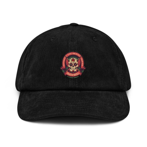 [ID: 532-G481] Death Skull - Badge  Corduroy Hat