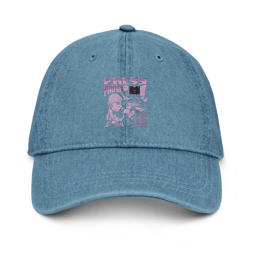 [ID: 463-G4] 'Press Pause' Anime Gaming Denim Hat