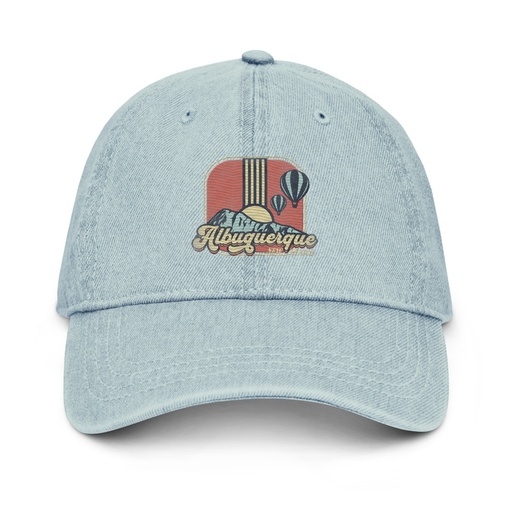 [ID: 463-G36] Albuquerque - Retro Hot Air Baloon Denim Hat