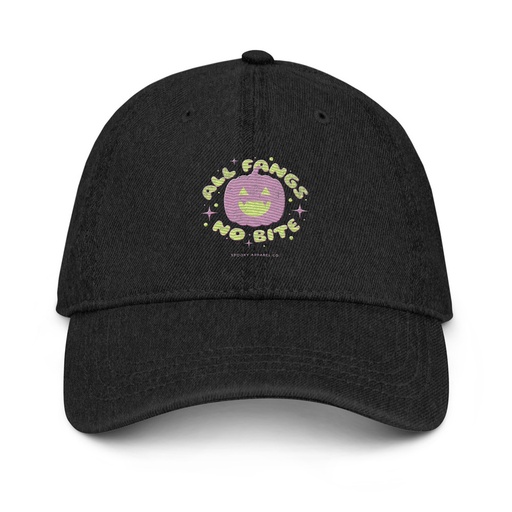 [ID: 463-G44] All Fangs No Bite - Halloween Denim Hat