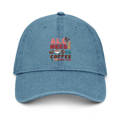 [ID: 463-G49] All You Need Is Coffee Denim Hat