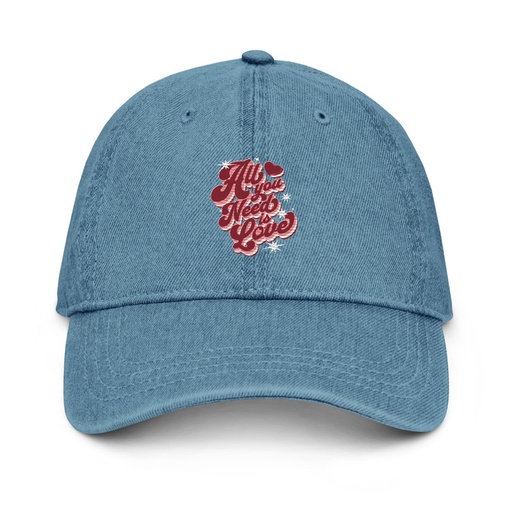 [ID: 463-G50] All You Need is Love - Retro Valentines Day Denim Hat