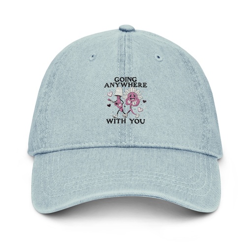 [ID: 463-G93] Anywhere With You - Typographic Cartoon Streetwear Denim Hat