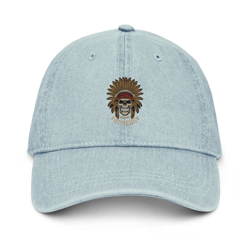 [ID: 463-G94] Apache Warriors - Indian Skull Denim Hat