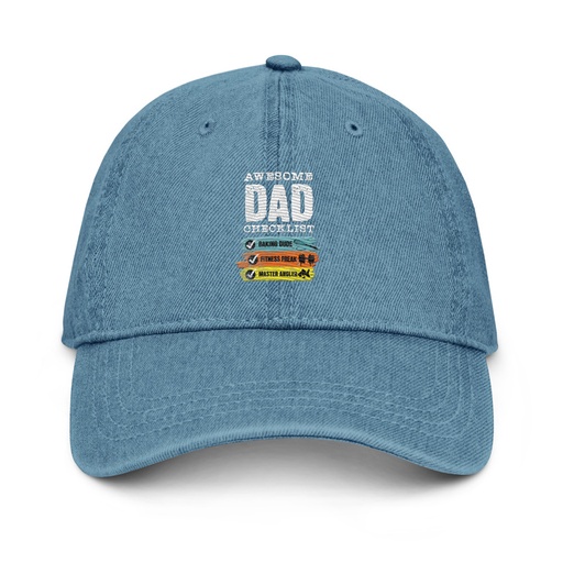 [ID: 463-G120] Awesome Dad Checklist Denim Hat