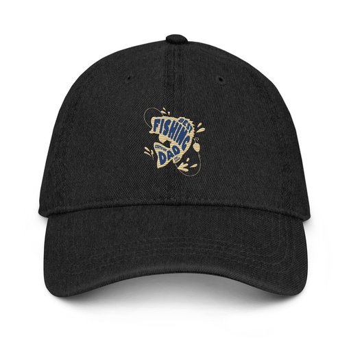 [ID: 463-G187] Best Fishing Dad - Typography Denim Hat
