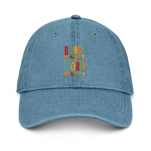 [ID: 463-G218] Black History Is World History - Colorful Typography Denim Hat