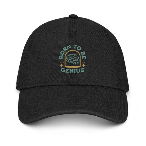 [ID: 463-G260] Born To Be Genius - Brain Denim Hat