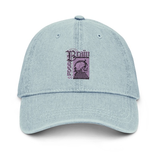 [ID: 463-G280] Brain Food - Y2K Skull Streetwear Denim Hat