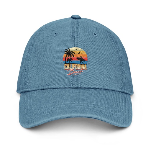 [ID: 463-G312] California Beach - Retro Surf Denim Hat