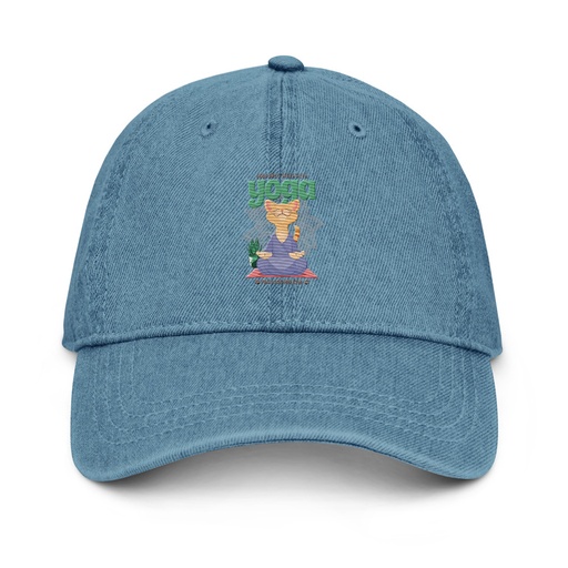 [ID: 463-G339] Cat Yoga - Cute Meditation Denim Hat
