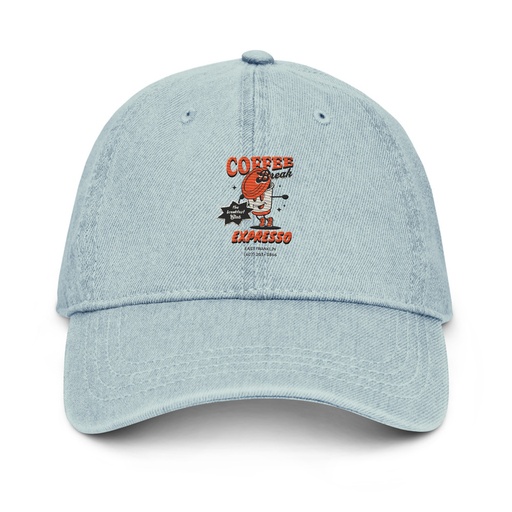 [ID: 463-G394] Coffee Break Cartoon Retro 90s  Denim Hat
