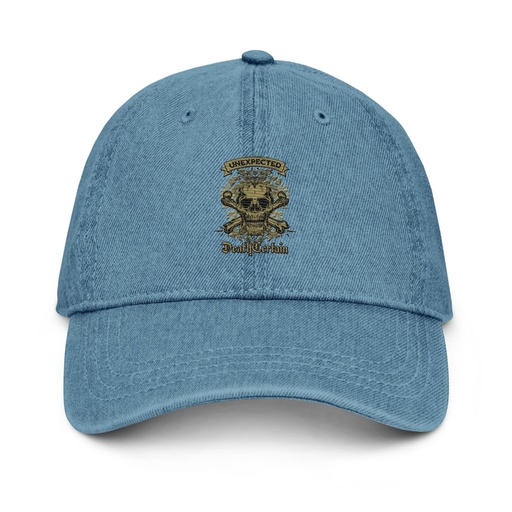 [ID: 463-G477] Death Certain and Unexpected Denim Hat