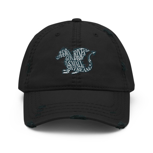 [ID: 396-G16] A Dragon Rises - Typographic Lettering Distressed Dad Hat