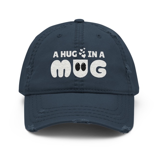 [ID: 396-G17] A Hug in a Mug - Funny Cartoon Distressed Dad Hat