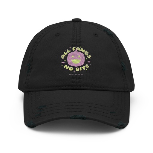 [ID: 396-G44] All Fangs No Bite - Halloween Distressed Dad Hat