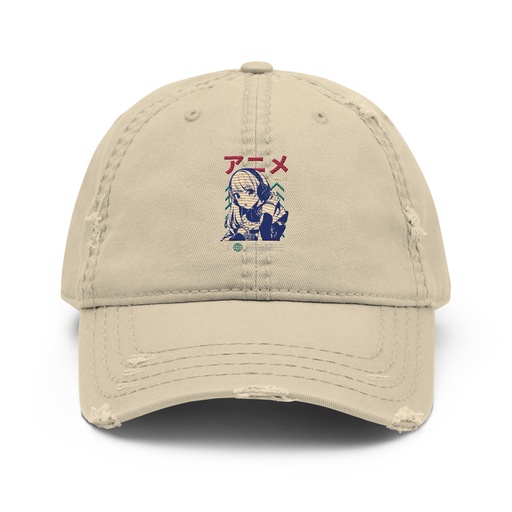 [ID: 396-G89] Anime Girl Distressed Dad Hat
