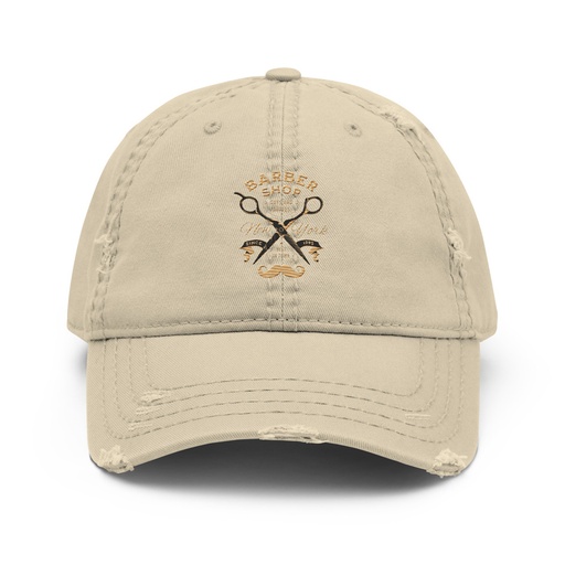 [ID: 396-G139] Barber Shop Cuts & Shaves - Scissor Distressed Dad Hat