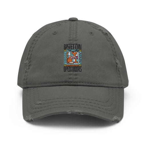[ID: 396-G150] Bastet can Open Doors Distressed Dad Hat