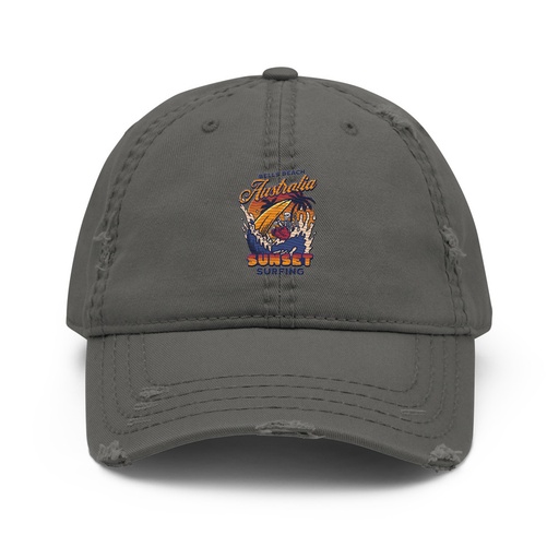 [ID: 396-G180] Bells Beach Australia Sunset Surfing Distressed Dad Hat