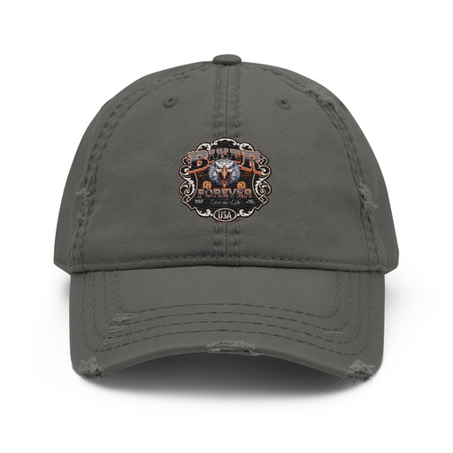 [ID: 396-G208] biker forever Distressed Dad Hat