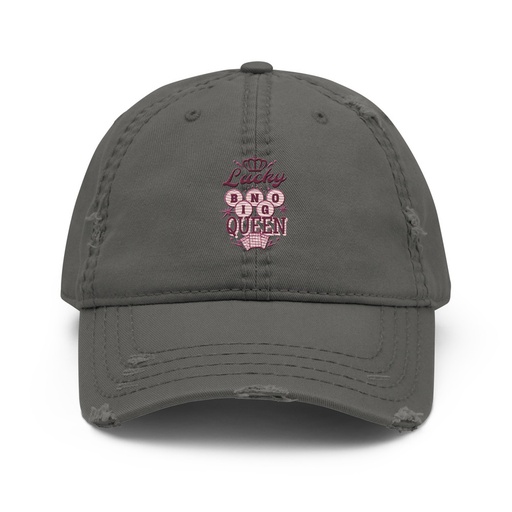 [ID: 396-G209] Bingo Queen - Retro Crown Distressed Dad Hat
