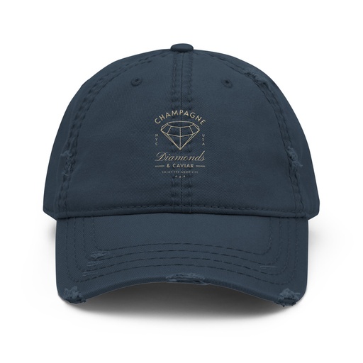 [ID: 396-G215] Black Diamonds - Elegant Distressed Dad Hat