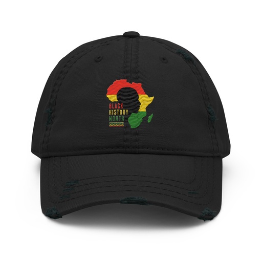 [ID: 396-G221] Black History Month - African Continent Distressed Dad Hat